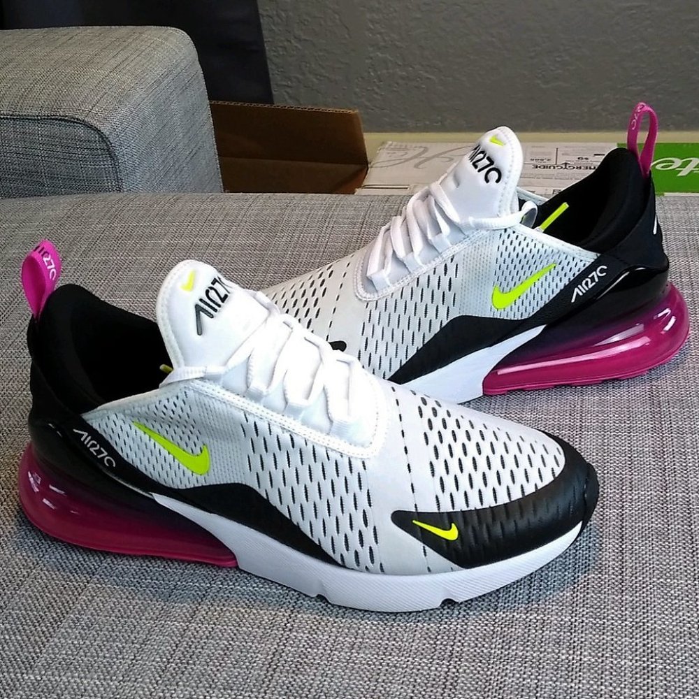 Nike Air Max 270 White Fuchsia Volt Sz 11.5 Like New!